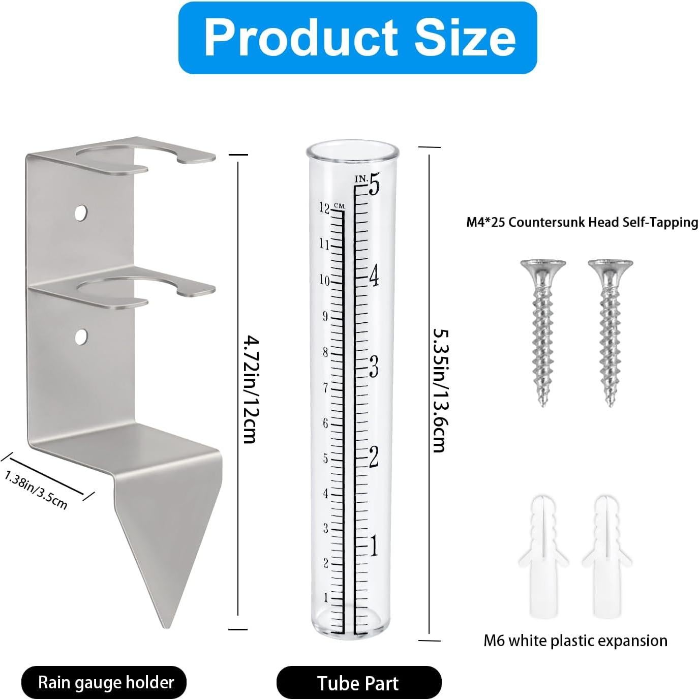Medidor de Lluvia Exterior Timenued 12.7 cm a Prueba de Heladas