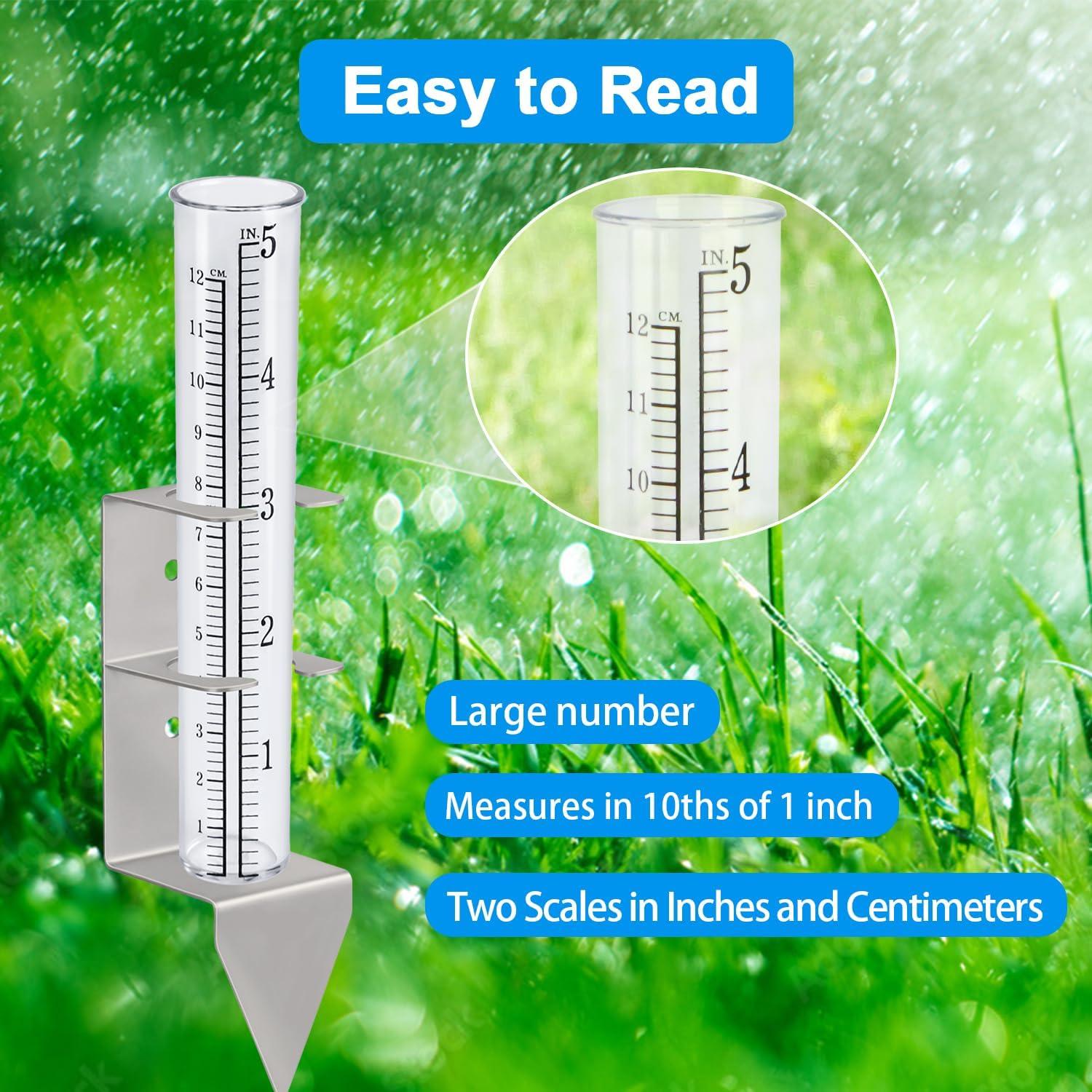 Medidor de Lluvia Exterior Timenued 12.7 cm a Prueba de Heladas