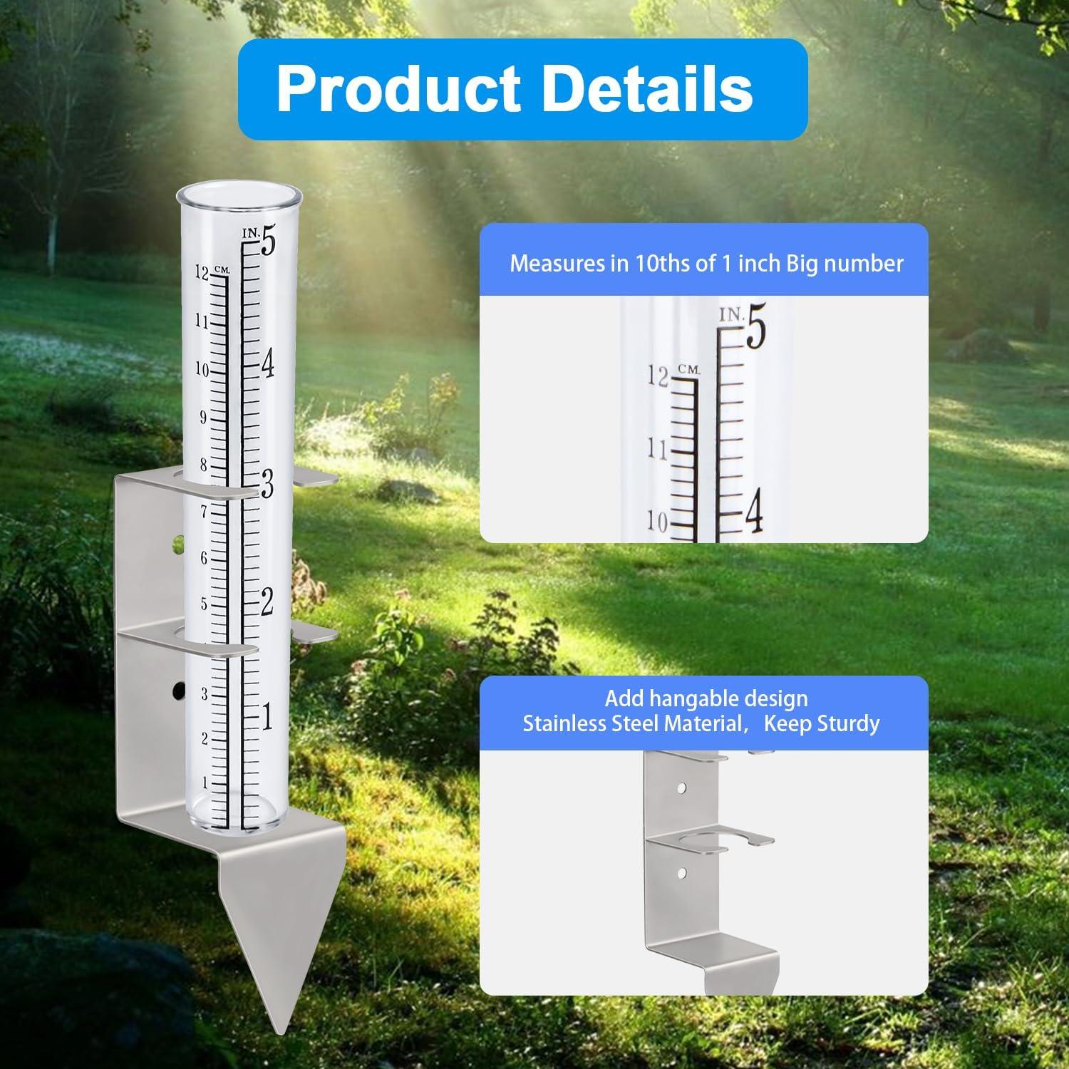 Medidor de Lluvia Exterior Timenued 12.7 cm a Prueba de Heladas