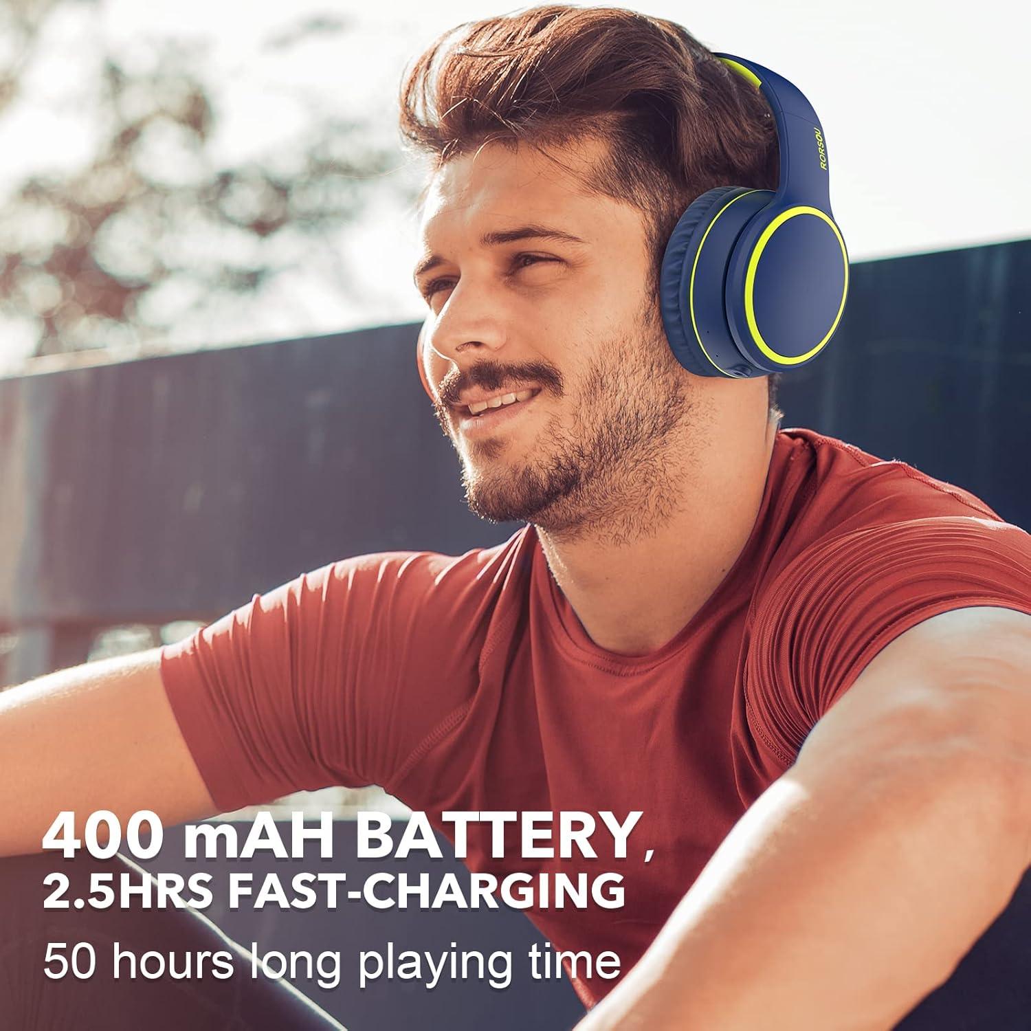 Auriculares Inalámbricos RORSOU B10 Bluetooth 5.3 50h Azul