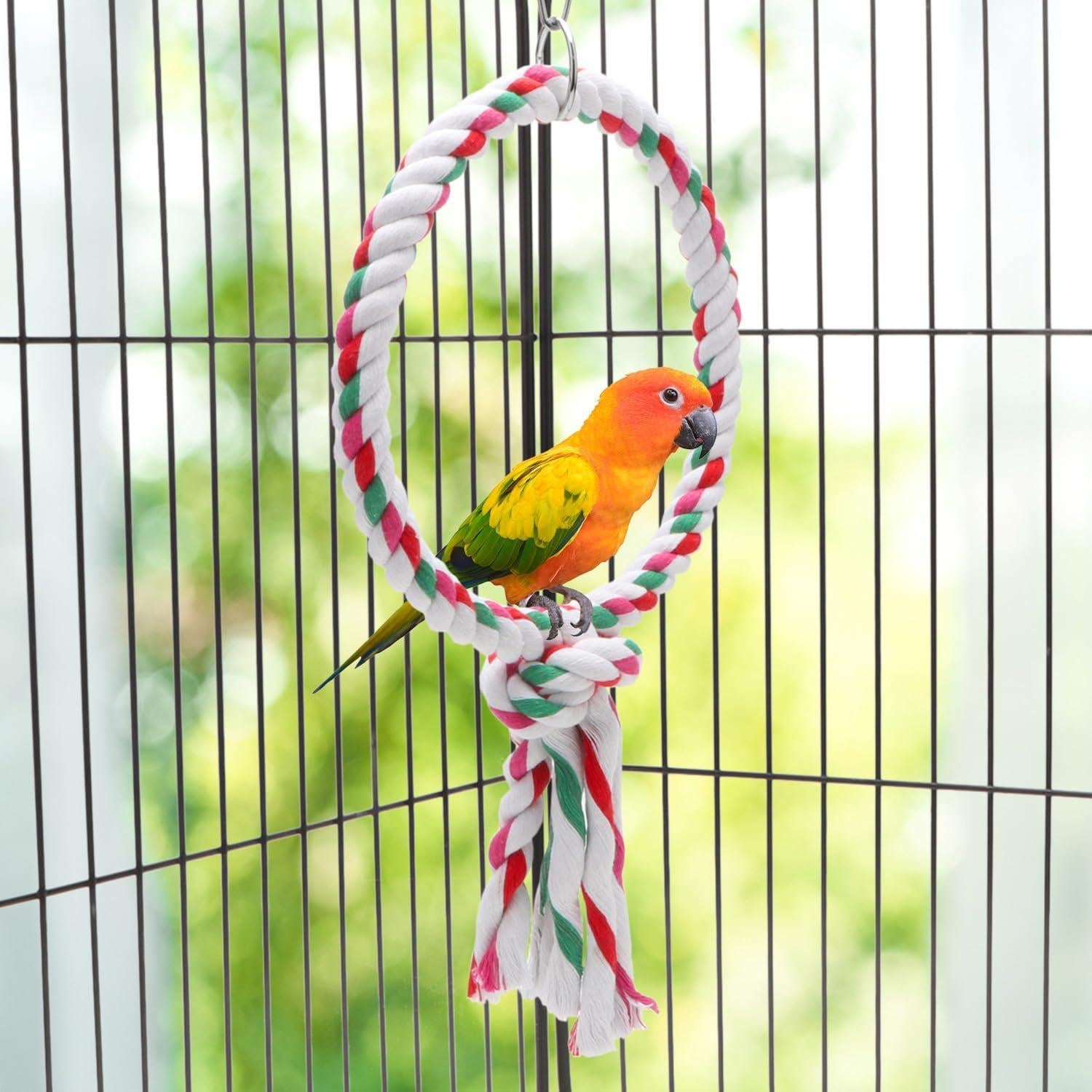 Columpio de Cuerda para Aves Wontee 20.96x39.88cm Redondo