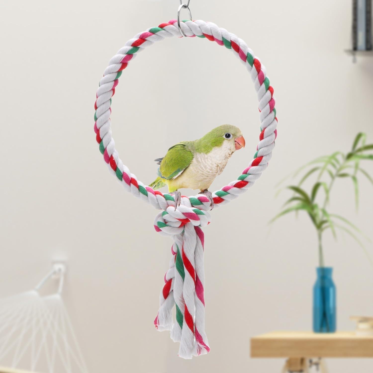 Columpio de Cuerda para Aves Wontee 20.96x39.88cm Redondo