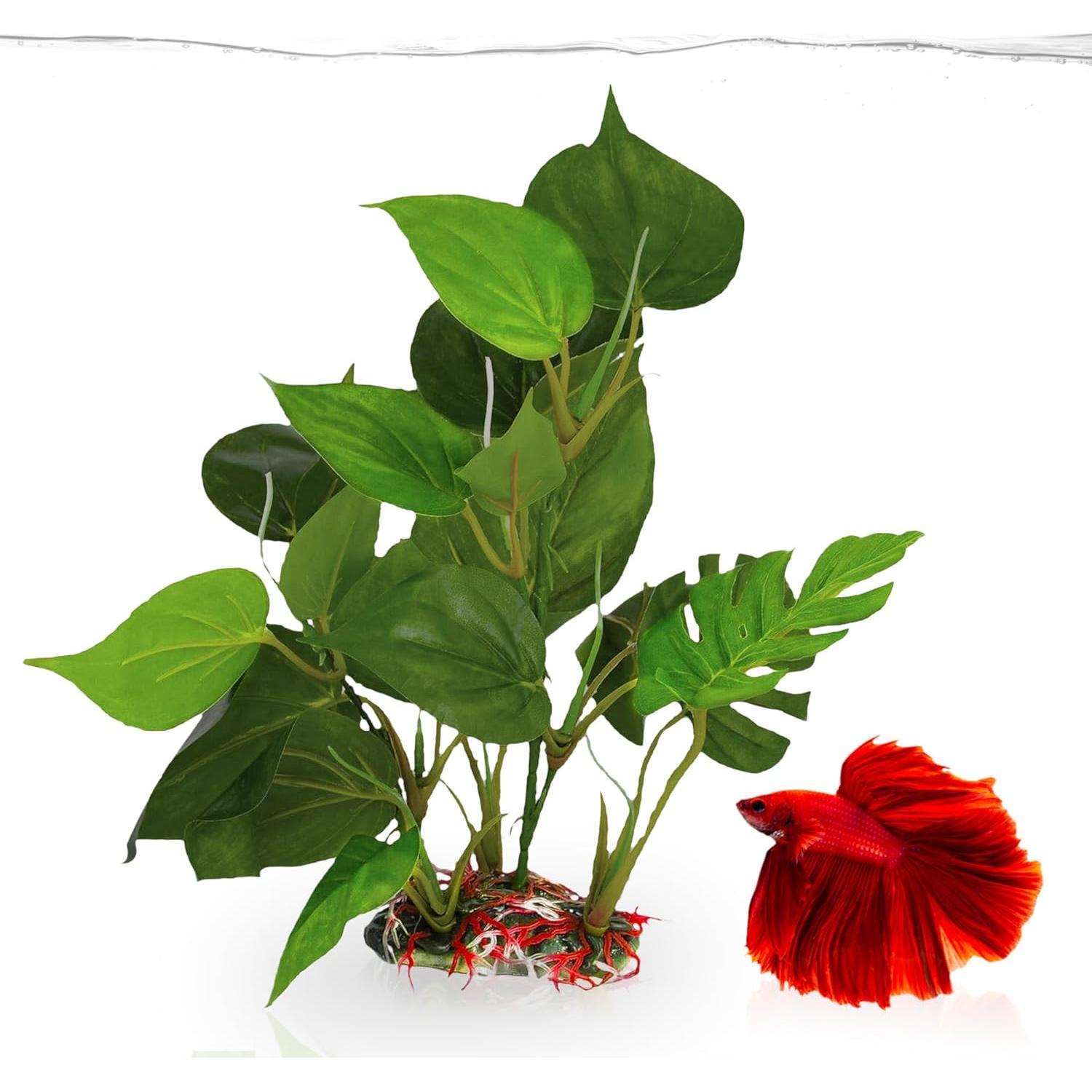 Planta de Hoja Plástica SunGrow 25.4 cm para Acuario