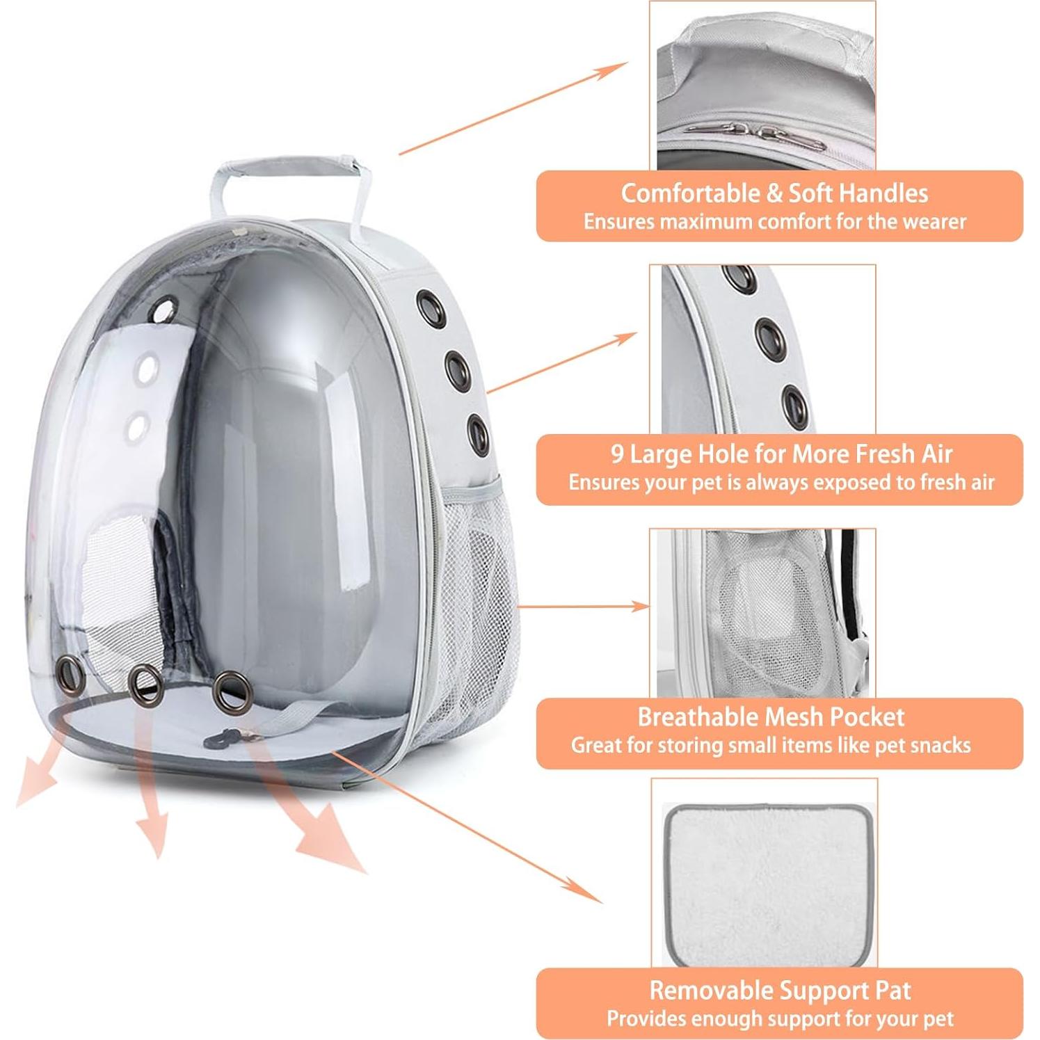 Mochila Transportadora de Mascotas CUTENNIOU 34x25x42cm