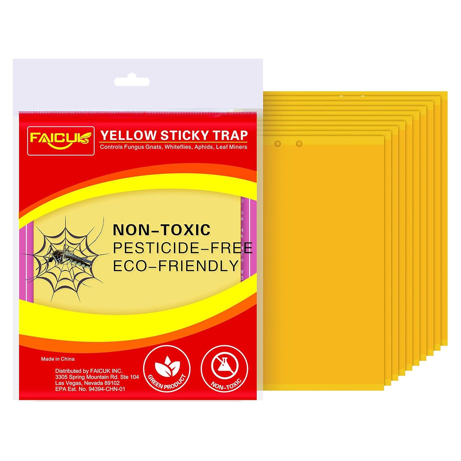 Trampas Adhesivas Amarillas Faicuk para Insectos - 10 Piezas