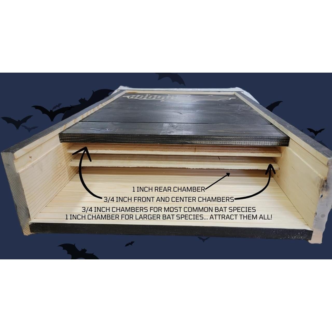 Casa para Murciélagos XL 3 Cámaras Applewood Outdoor - Pino Negro