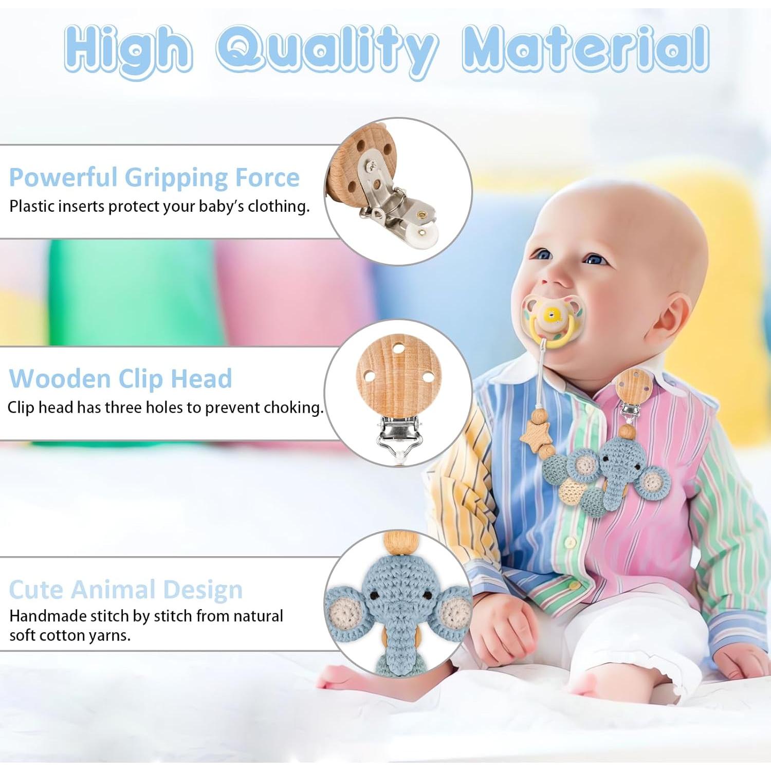 Clip de Chupete LSTRAGY Elefante de Silicona Suave 49.9g