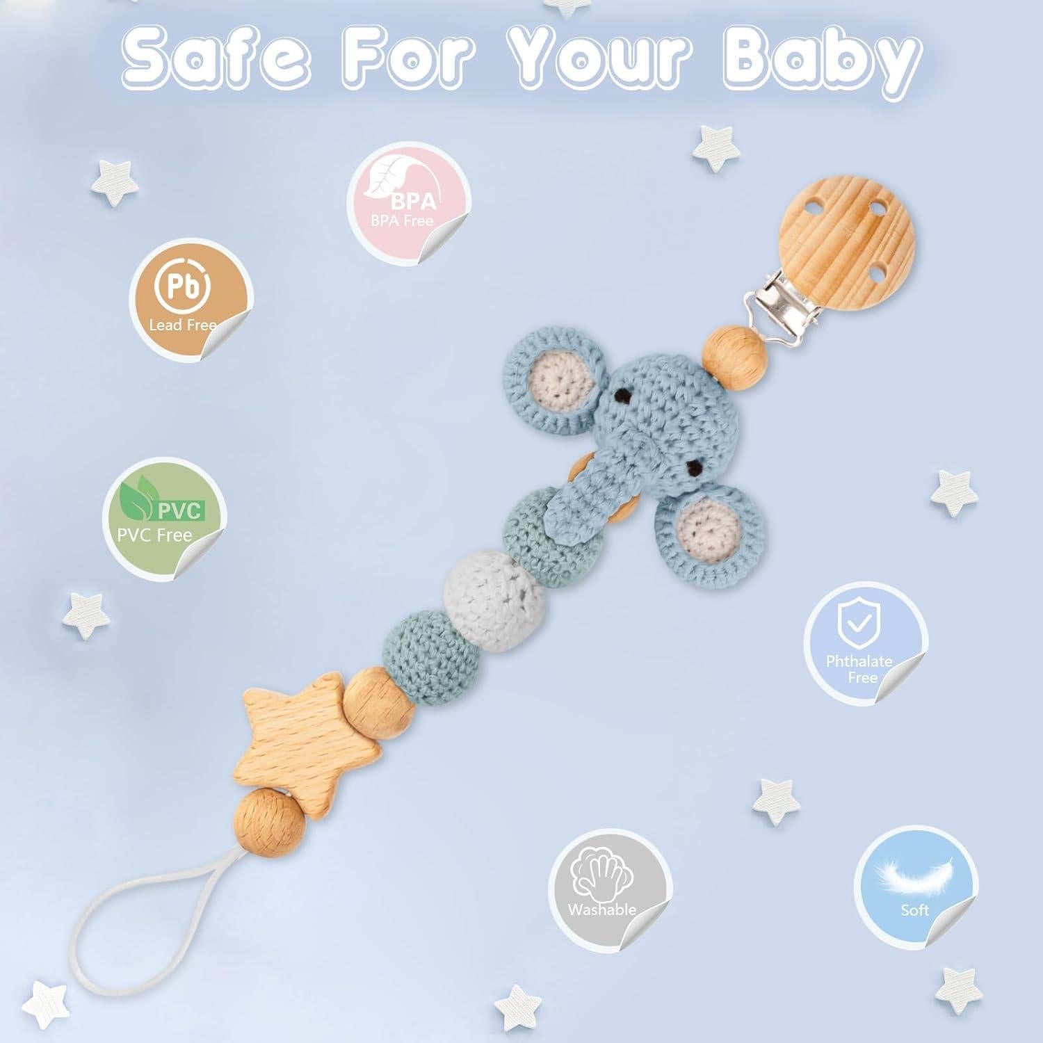 Clip de Chupete LSTRAGY Elefante de Silicona Suave 49.9g