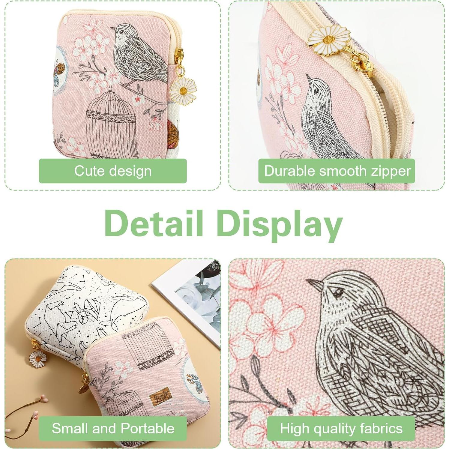 Bolsa de Almacenamiento Menstrual Cobee 2PCS Pájaro 12x12cm