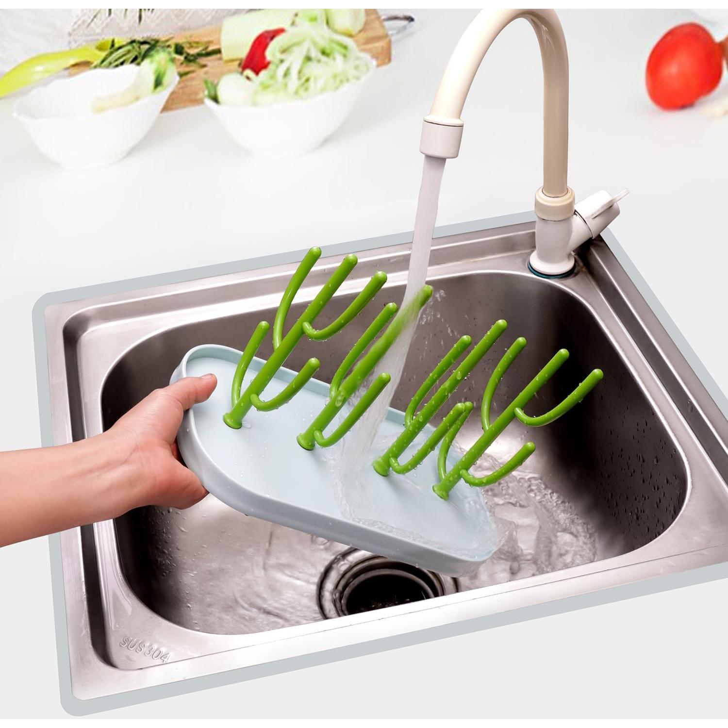 Soporte para Secado de Biberones XYW Azul Ahorra Espacio