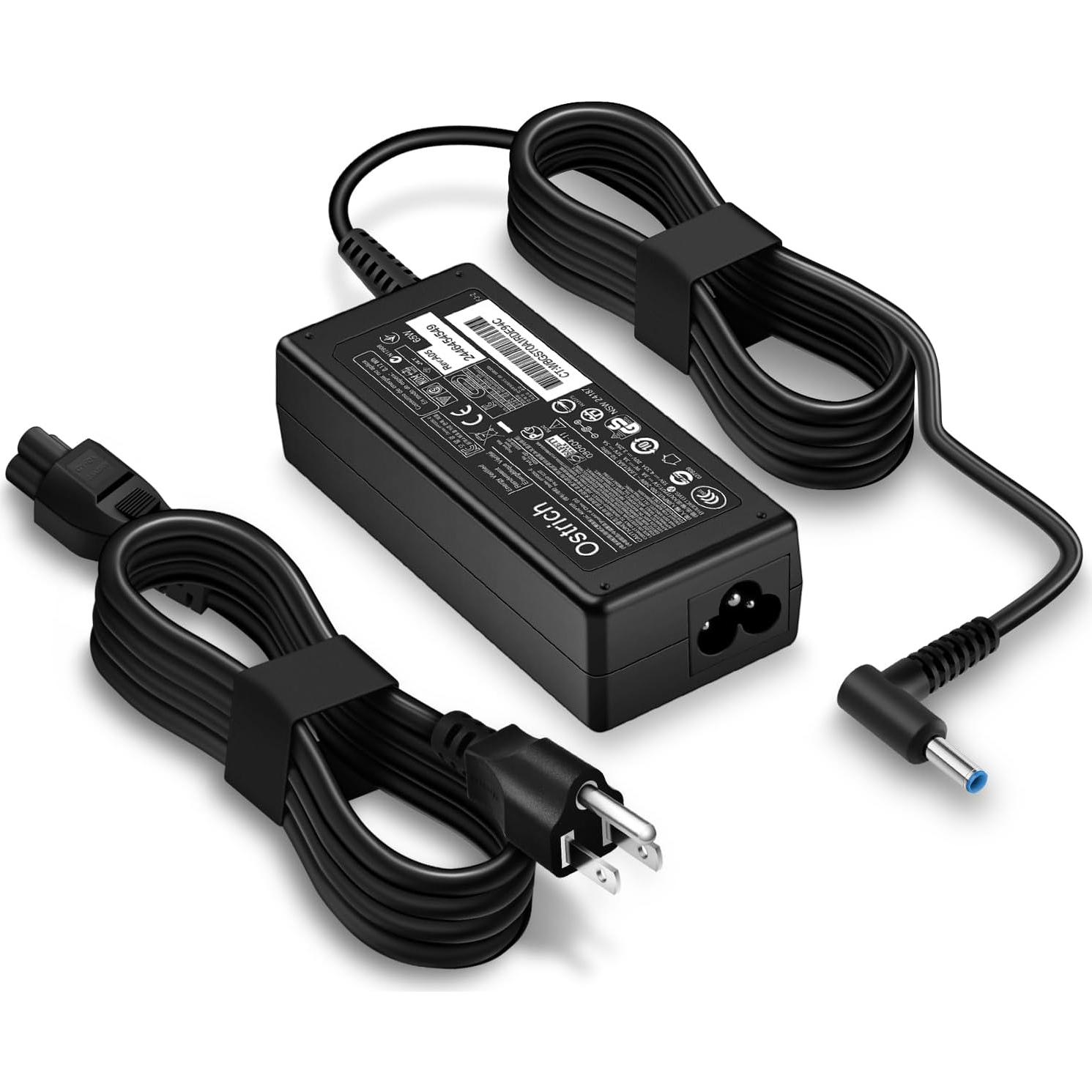 Cargador HP 65W/45W Punta Azul Adaptador de Corriente