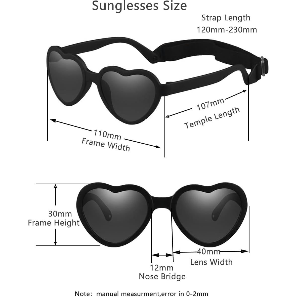 Gafas de sol polarizadas para bebés corazón con correa - UV400