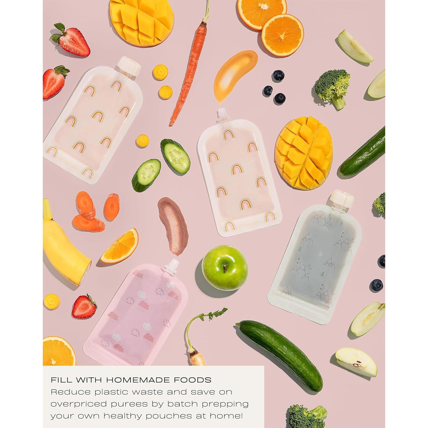 Bolsas Reutilizables para Comida Bebé Hippypotamus - 12 Unidades