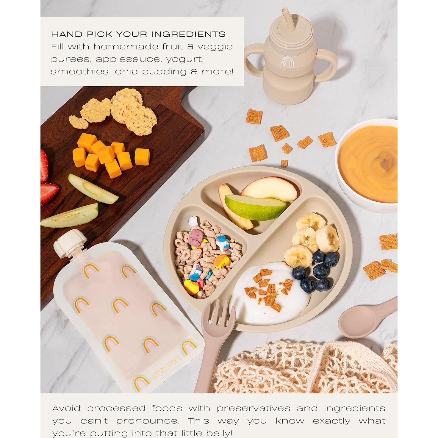 Bolsas Reutilizables para Comida Bebé Hippypotamus - 12 Unidades