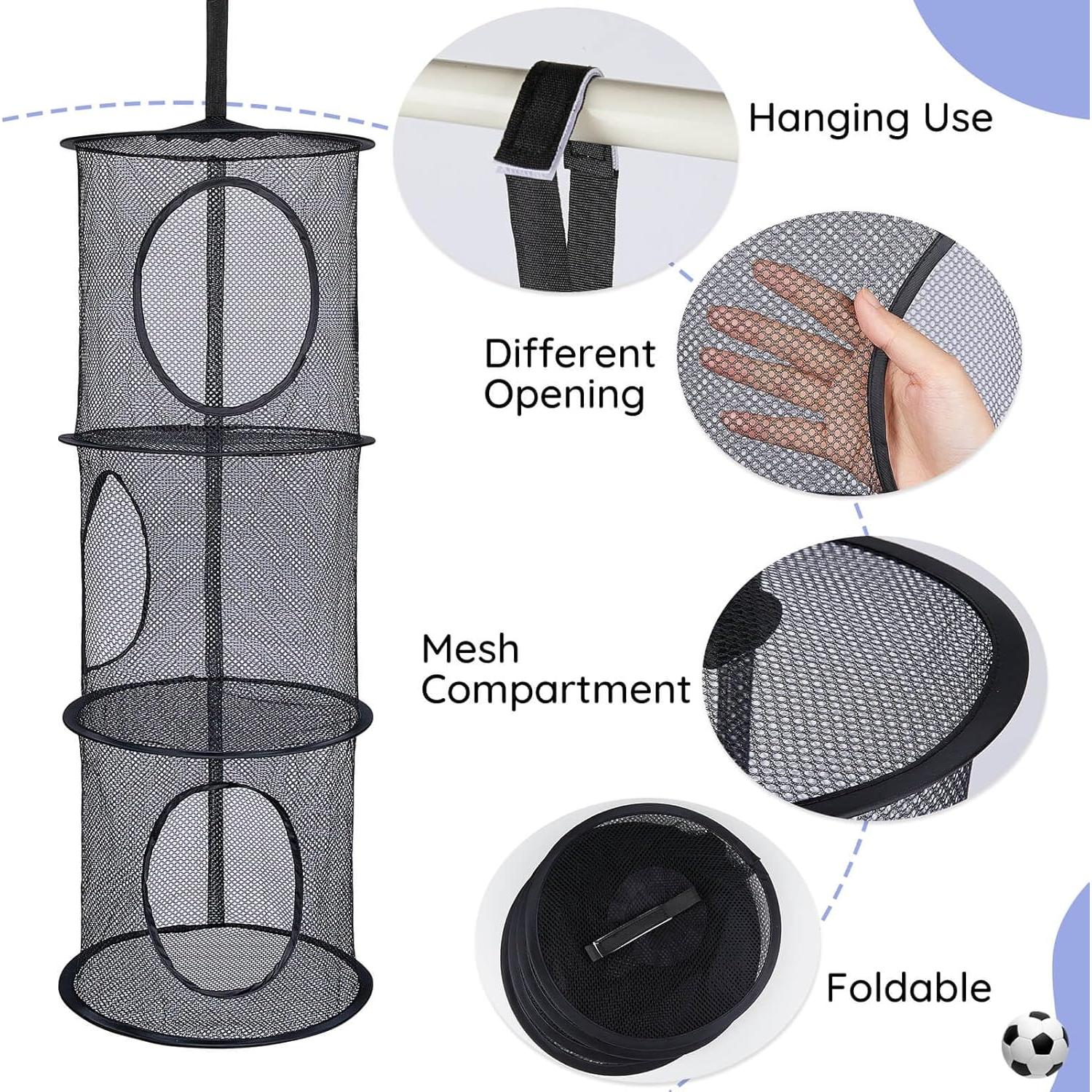 Organizador de Hamaca para Animales de Peluche Basumee 2 Pcs Negro