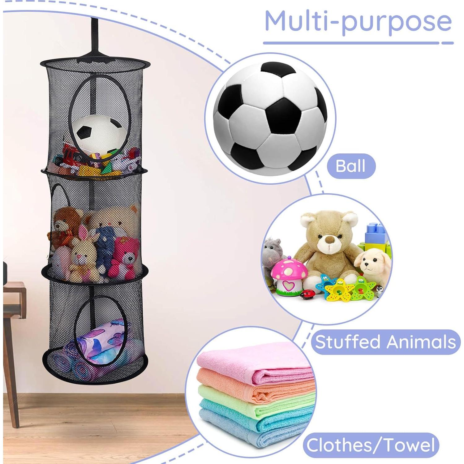 Organizador de Hamaca para Animales de Peluche Basumee 2 Pcs Negro