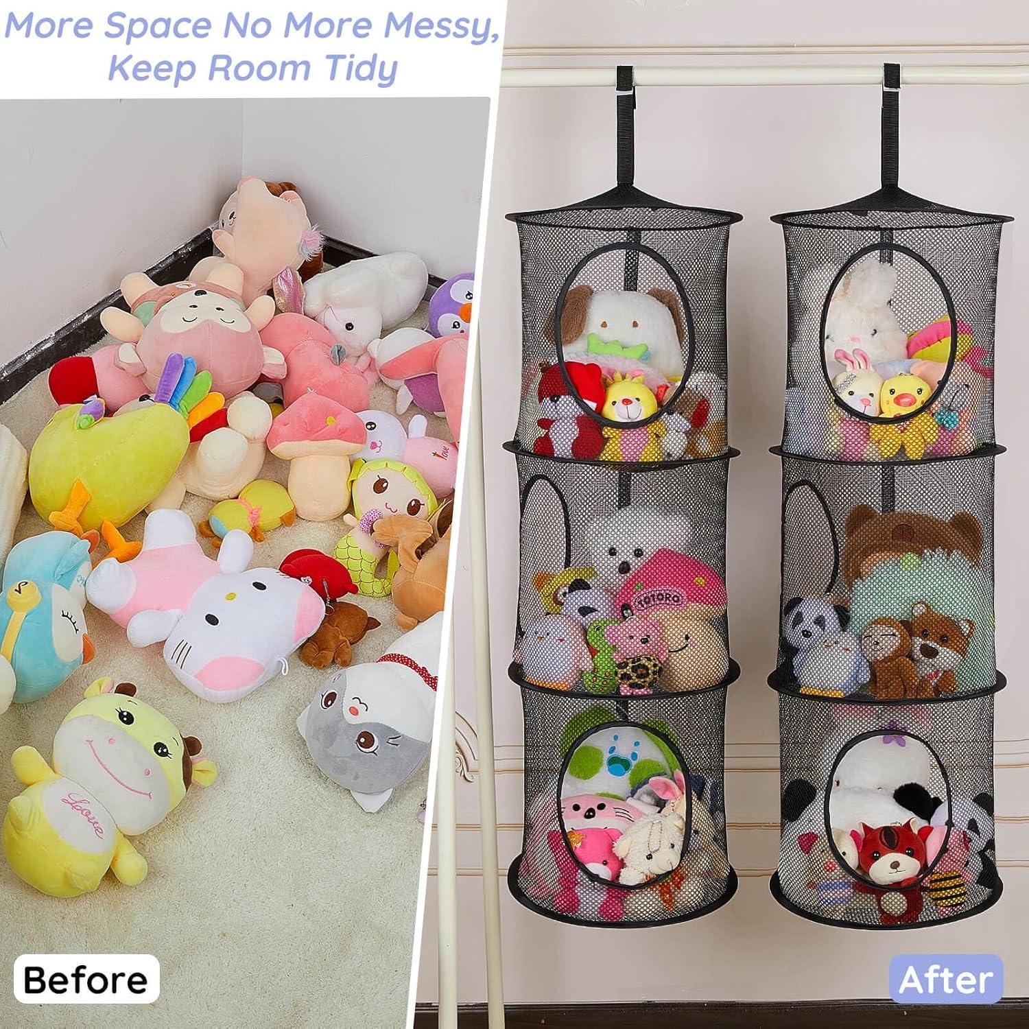 Organizador de Hamaca para Animales de Peluche Basumee 2 Pcs Negro