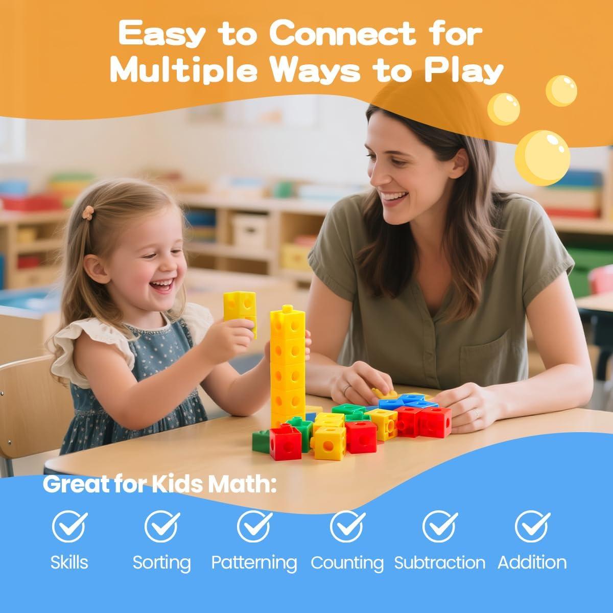 Conjunto de 200 Cubos Enlazables Matemáticos STEM 2 cm