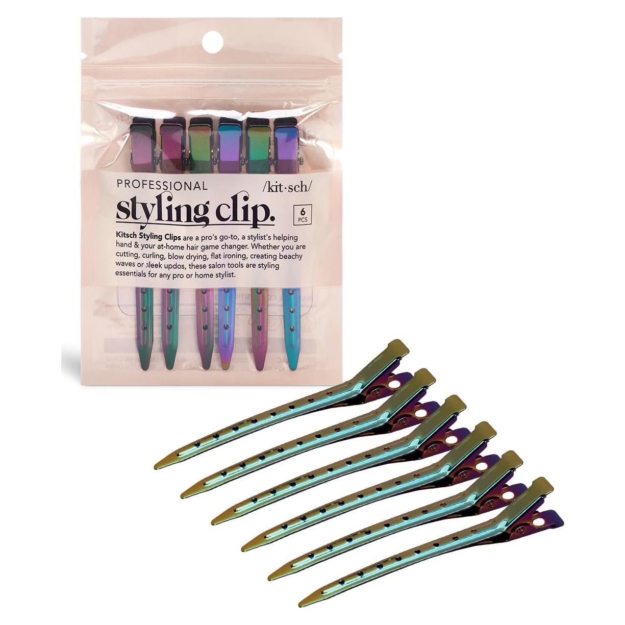 Clips de Cocodrilo Kitsch 8.89 cm Aluminio Iridiscente 6 Pcs