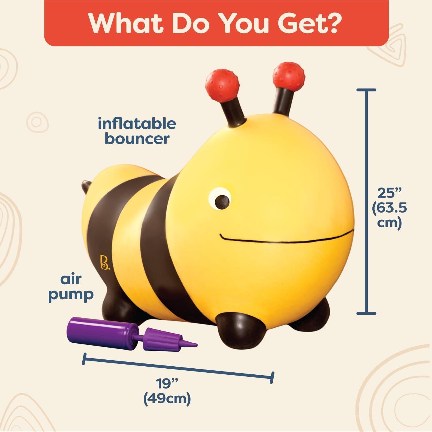 Bouncer Inflable Abeja B. Toys - Juguete para Niños 18+ Meses