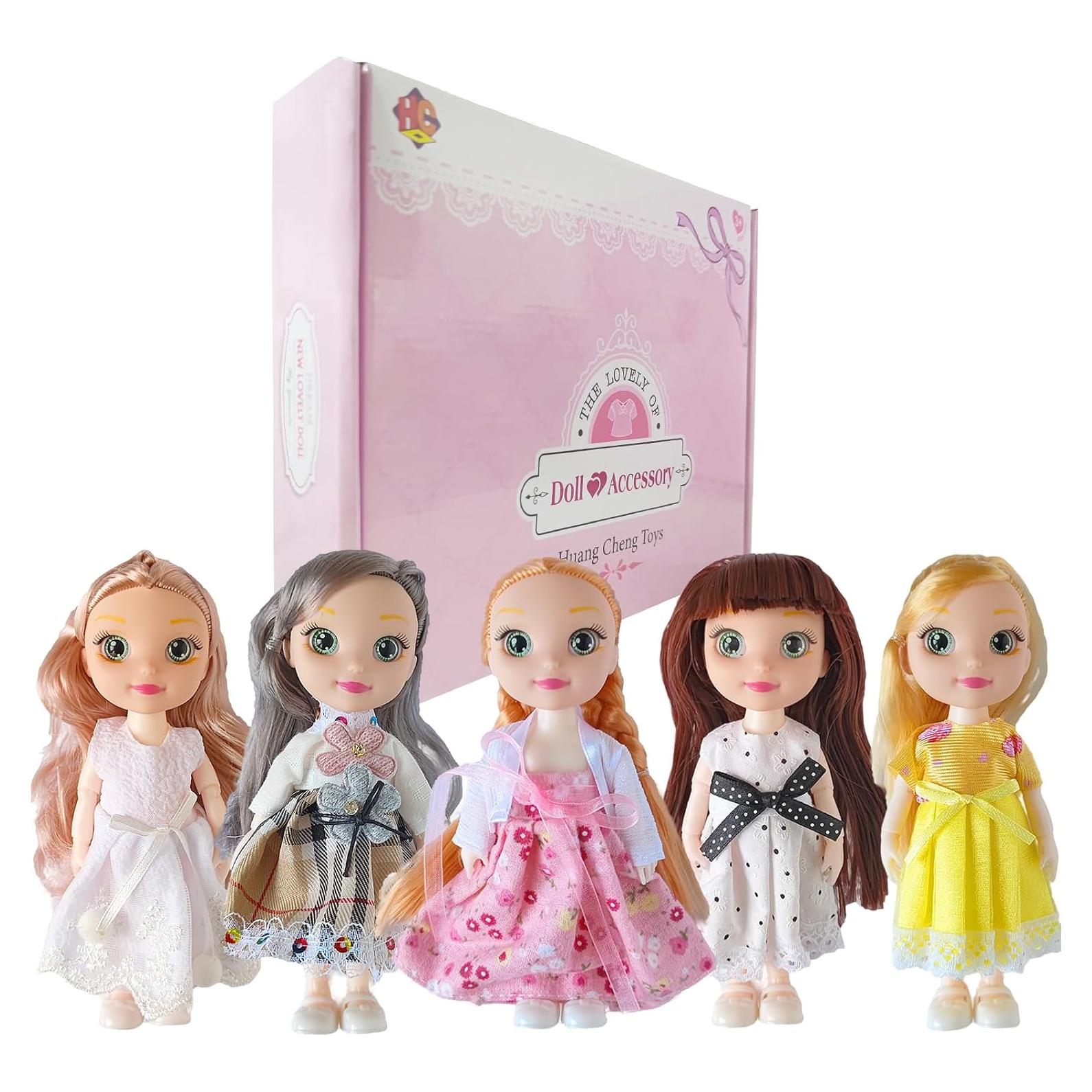 Muñecas Mini Niña Chenghai 16 cm con 10 Conjuntos de Ropa