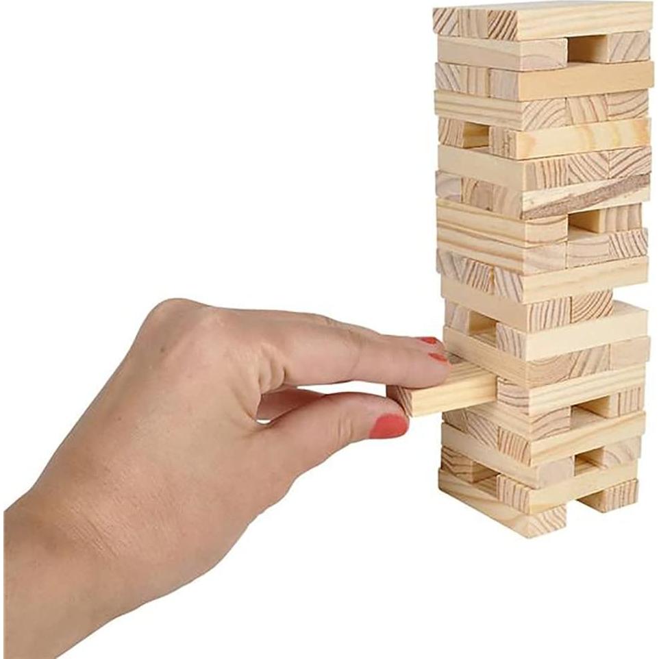 Juego de Torre de Bloques de Madera Apilables 2-Pack