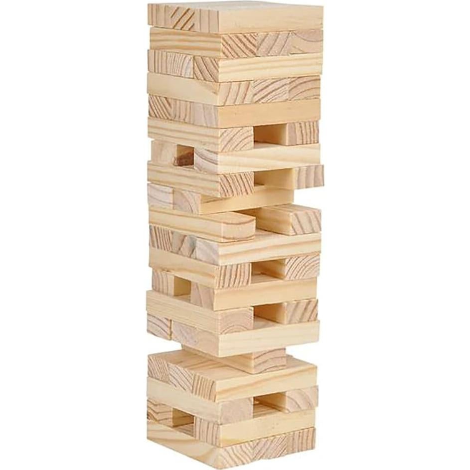 Juego de Torre de Bloques de Madera Apilables 2-Pack