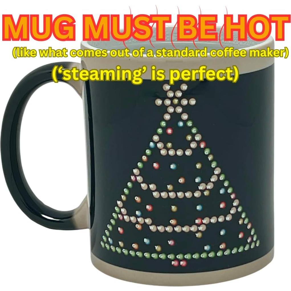 Taza de Cerámica IllumiPeg 11 oz Cambia de Calor Árbol de Navidad