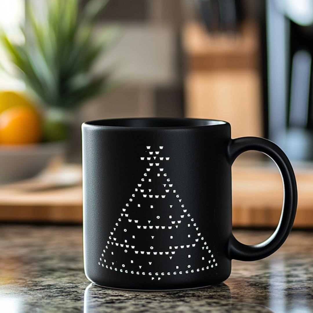 Taza de Cerámica IllumiPeg 11 oz Cambia de Calor Árbol de Navidad