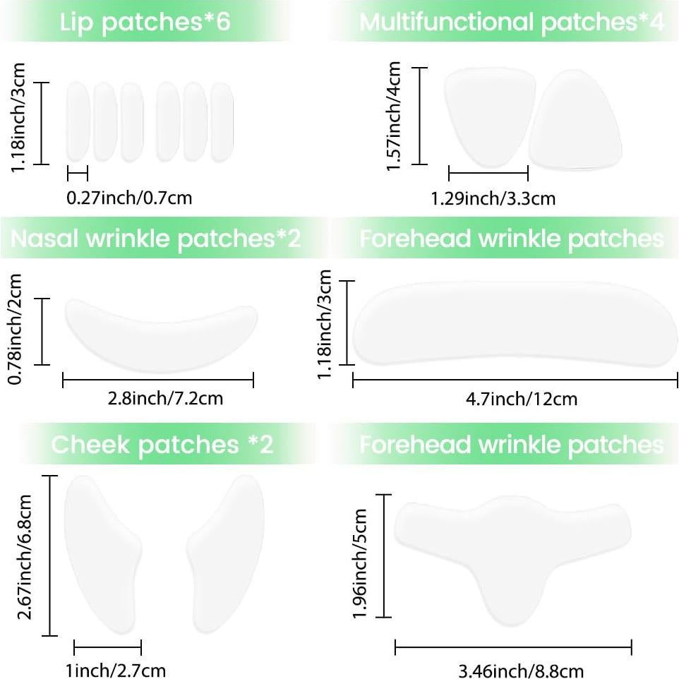 Parches Faciales de Silicona Reutilizables evpct - 16 Pcs