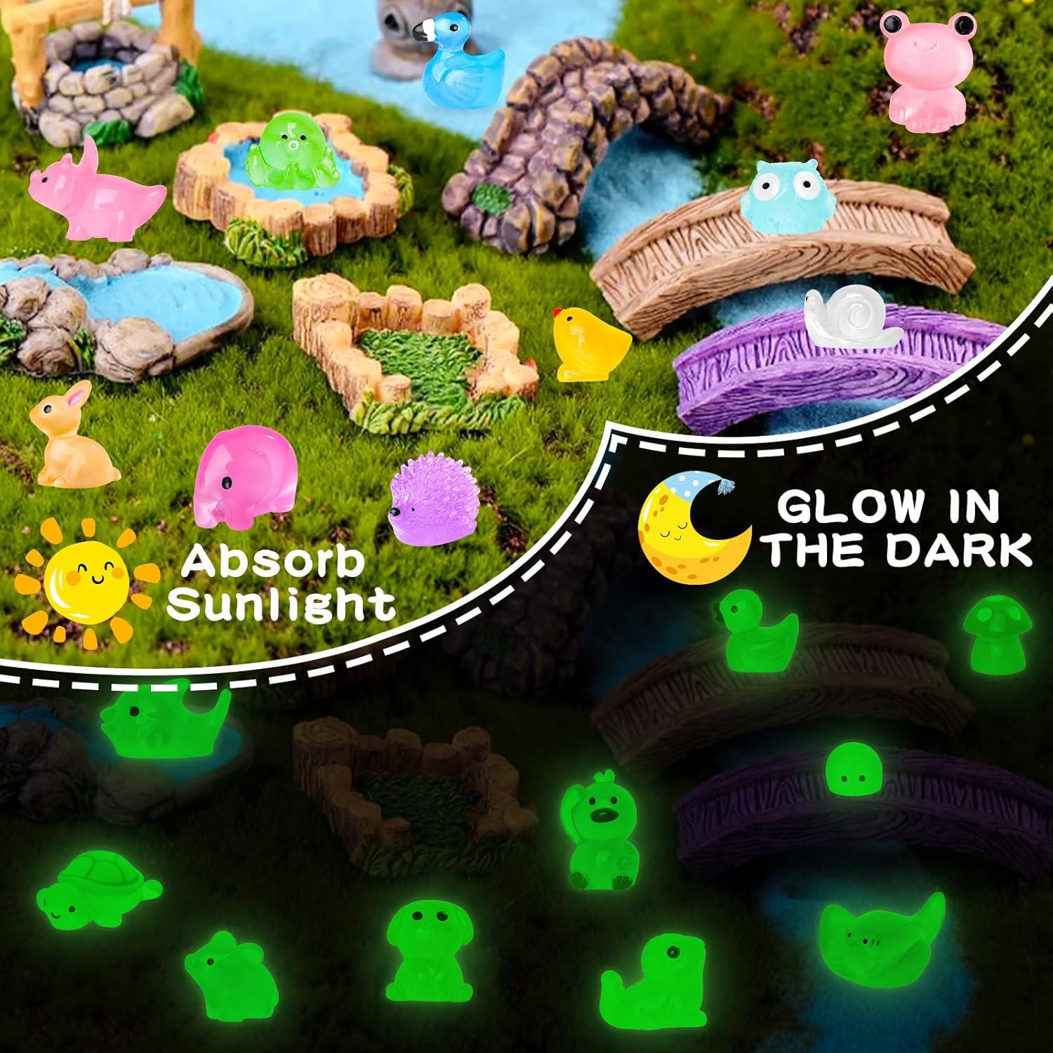 120 Piezas Animales Miniatura Resplandecientes QAUYETM