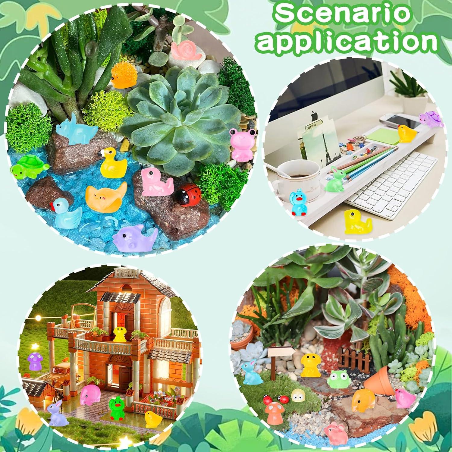 120 Piezas Animales Miniatura Resplandecientes QAUYETM