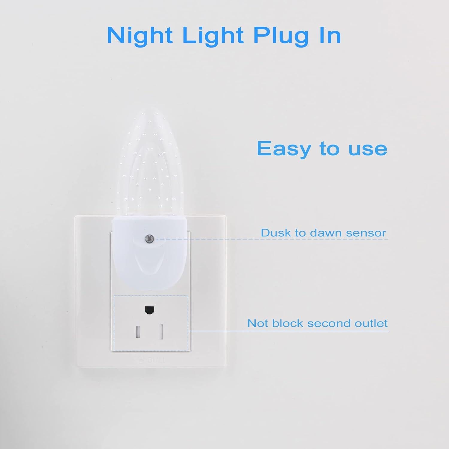 Luz Nocturna LED Multicolor GREENIC 4 Pcs Sensor Crepúsculo