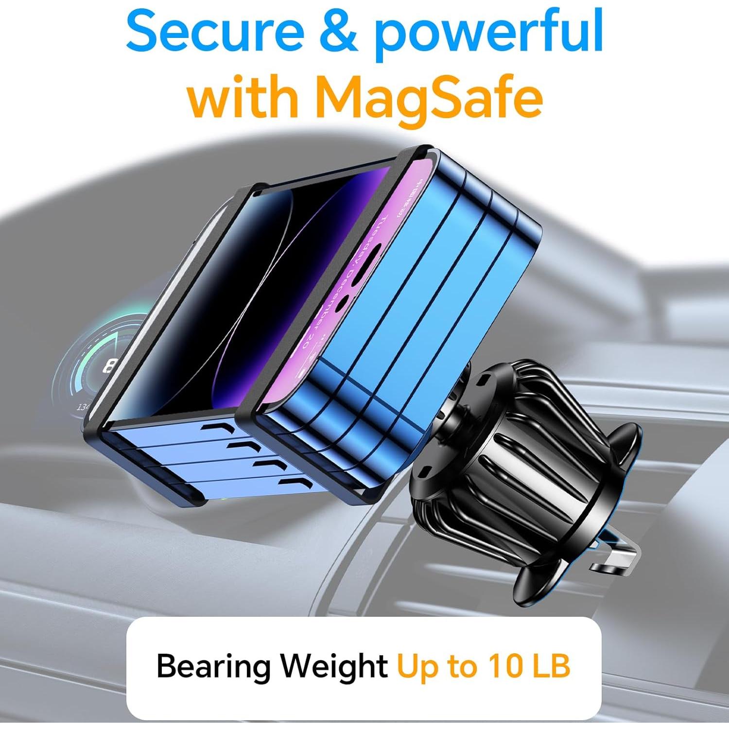 Soporte Magnético para Coche Coolpow MagSafe 360° Negro
