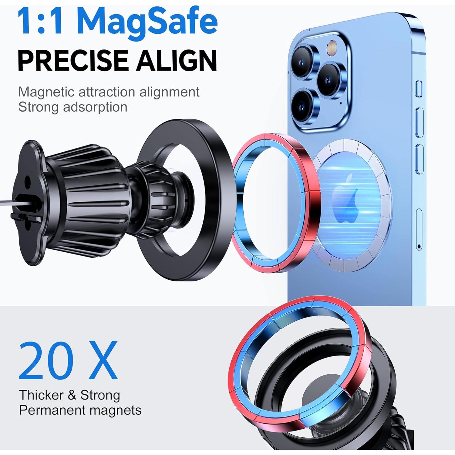 Soporte Magnético para Coche Coolpow MagSafe 360° Negro