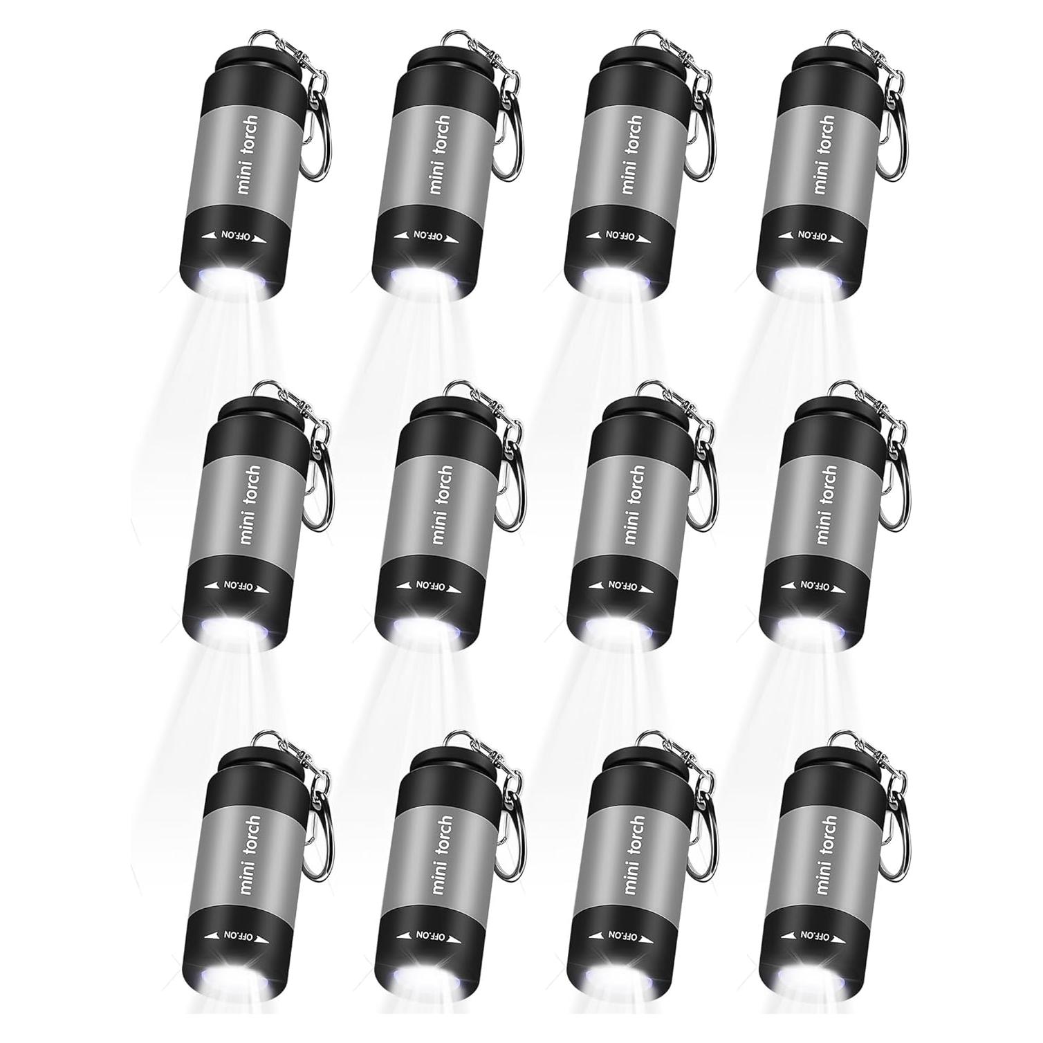 Mini Linterna LED Recargable Mudder IPX-3 Gris 12 Piezas