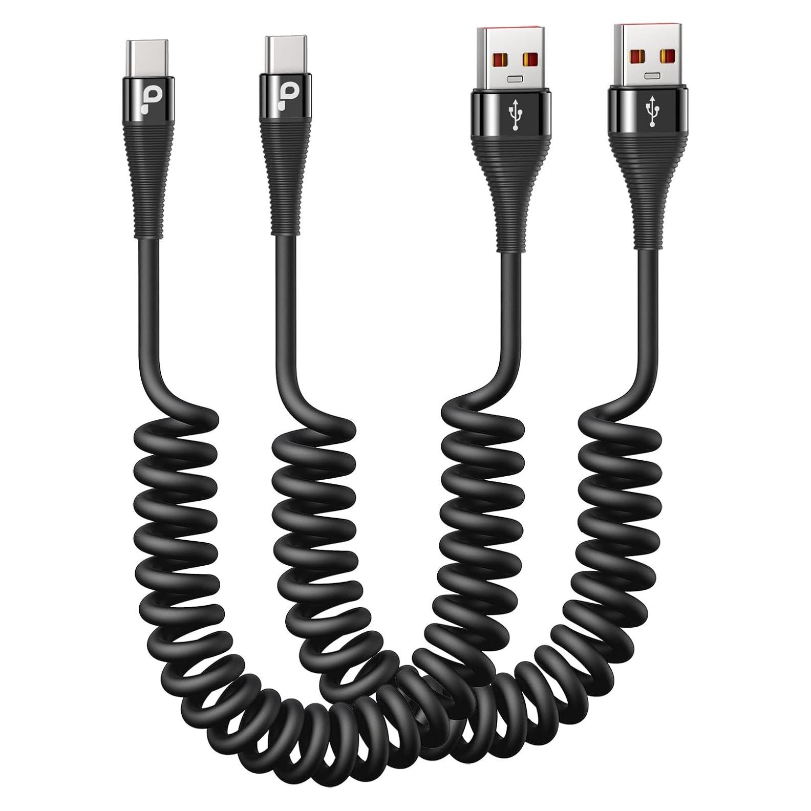 Cable USB C de carga rápida 66W PRAKIE 0.91m Negro 2Pack