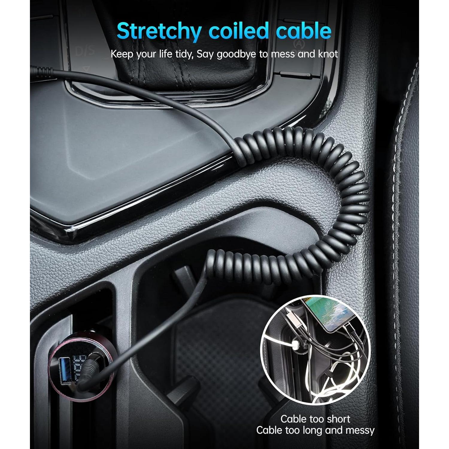 Cable USB C de carga rápida 66W PRAKIE 0.91m Negro 2Pack