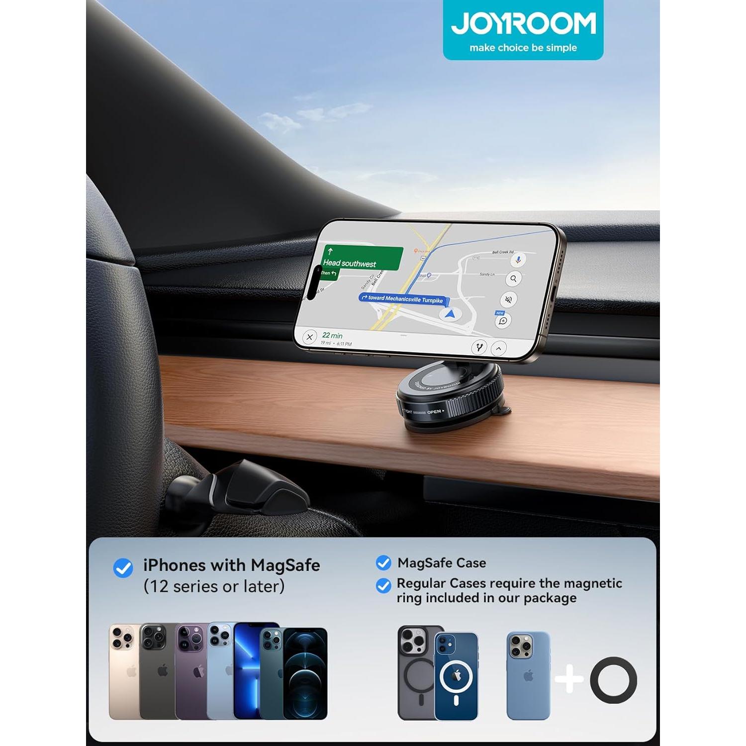 Soporte Magnético para Teléfono de Coche JOYROOM JR-ZS501, 360° Ajustable