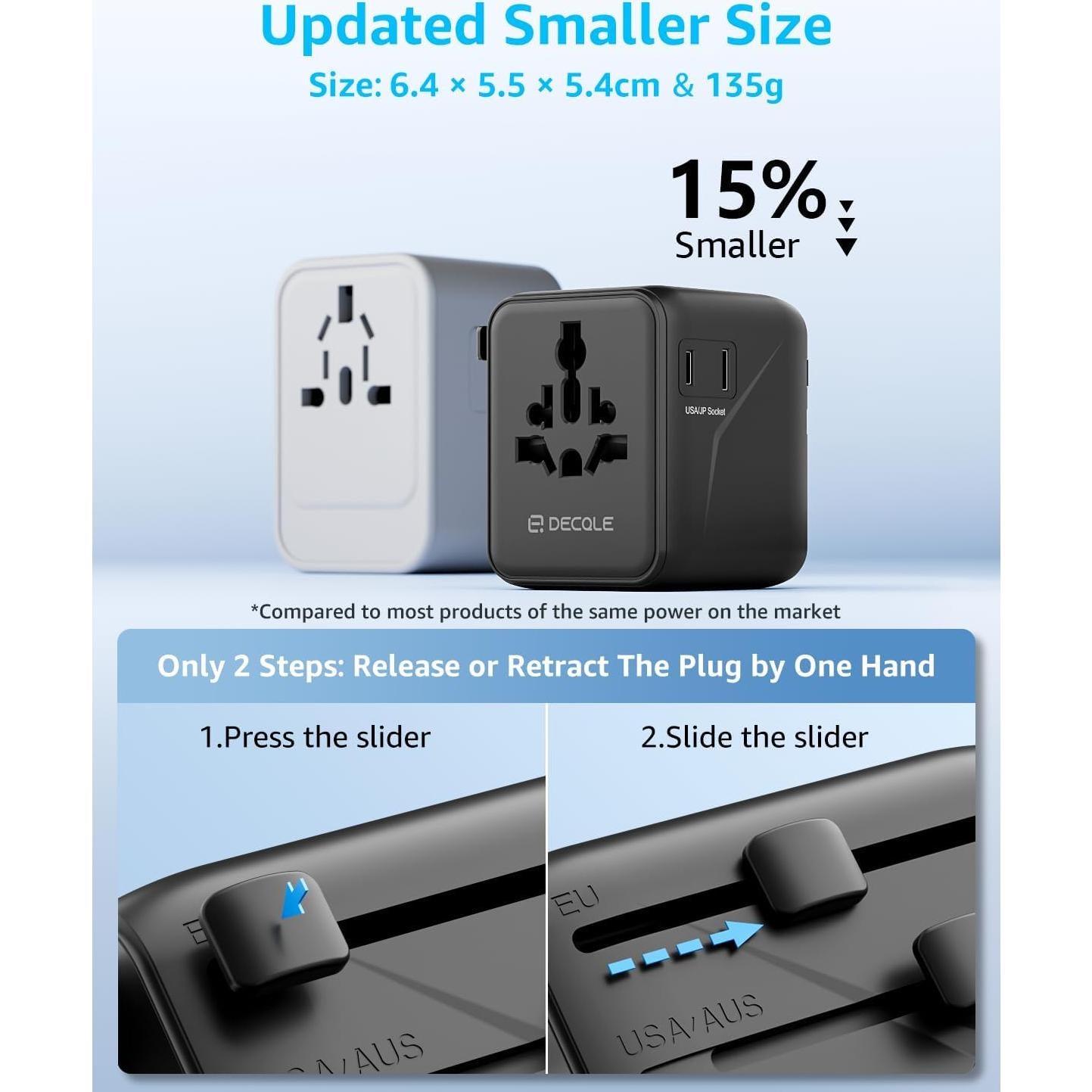 Adaptador de Viaje Universal Dongguan 17W 4 Puertos USB Negro