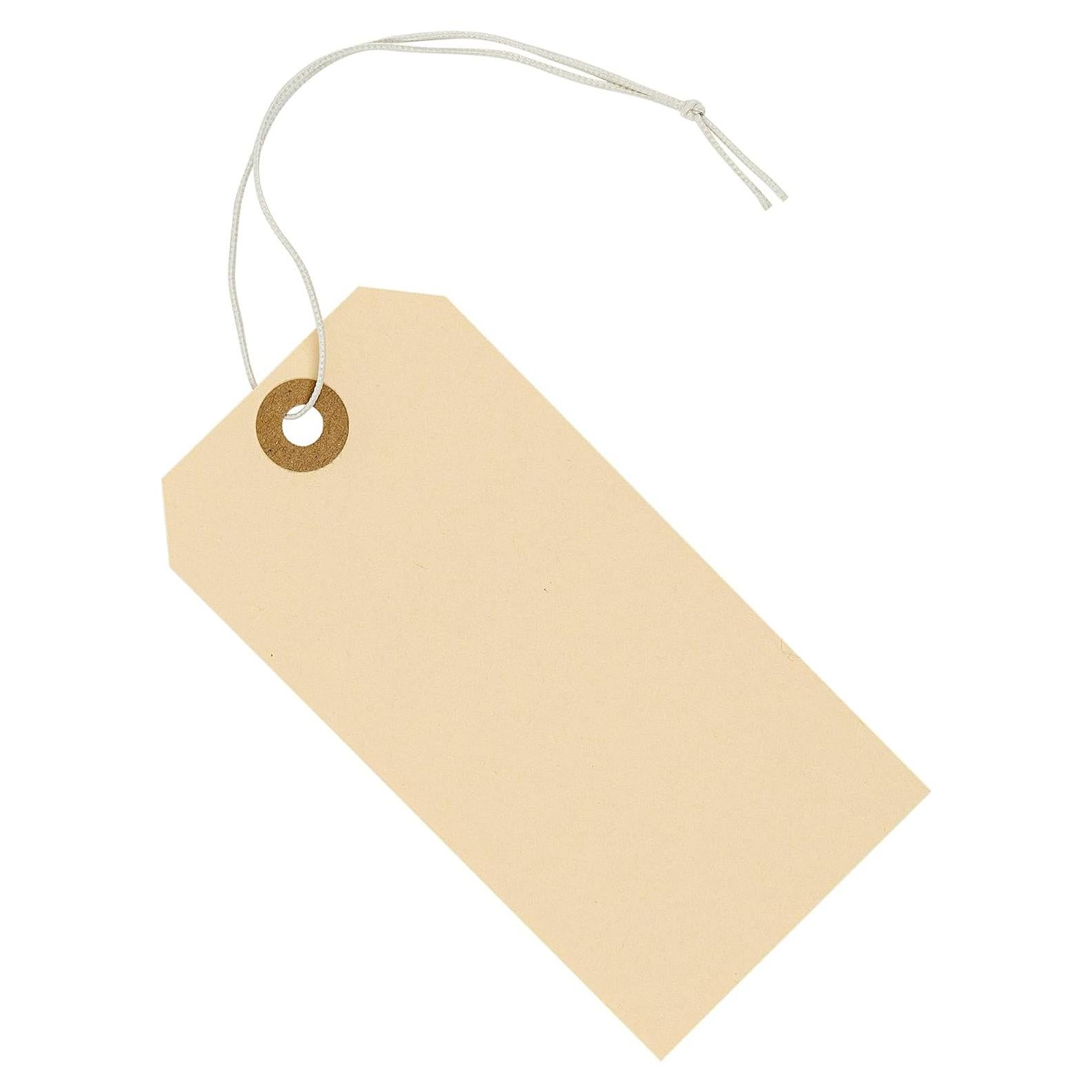 Etiquetas de papel manila con lazo elástico EZDOM 12x6 cm - 100 unidades