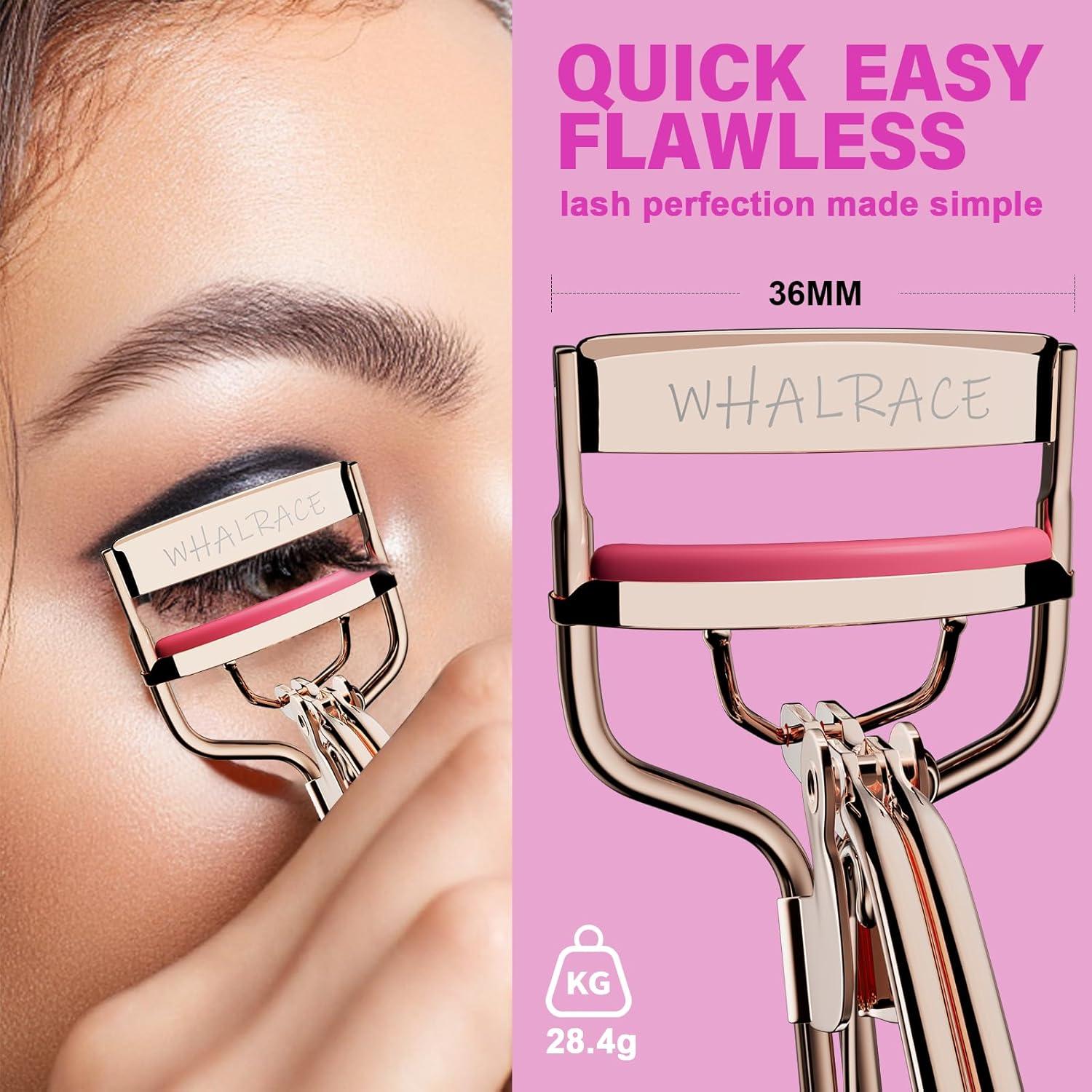 Rizador de Pestañas Whalrace Oro Rosa con 6 Almohadillas