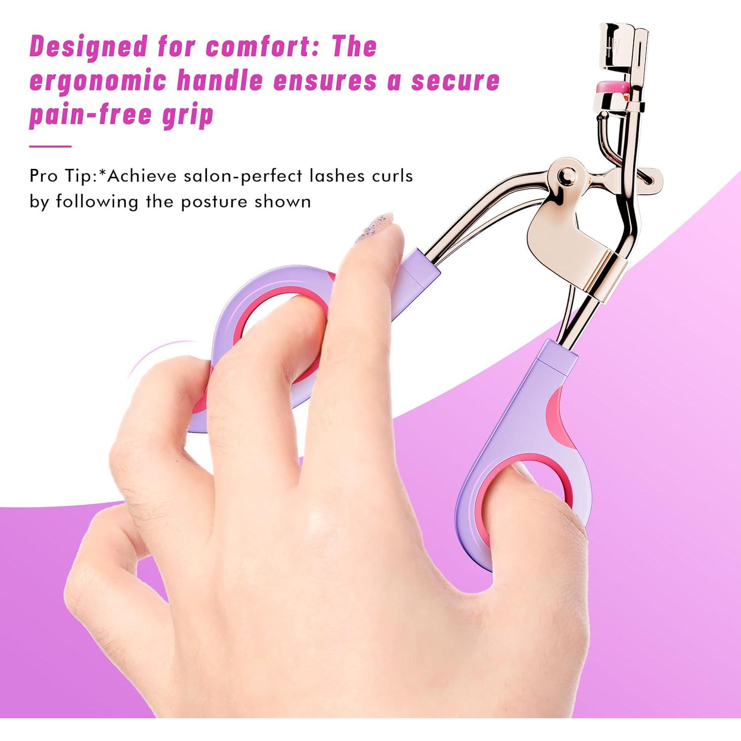 Rizador de Pestañas Whalrace Oro Rosa con 6 Almohadillas