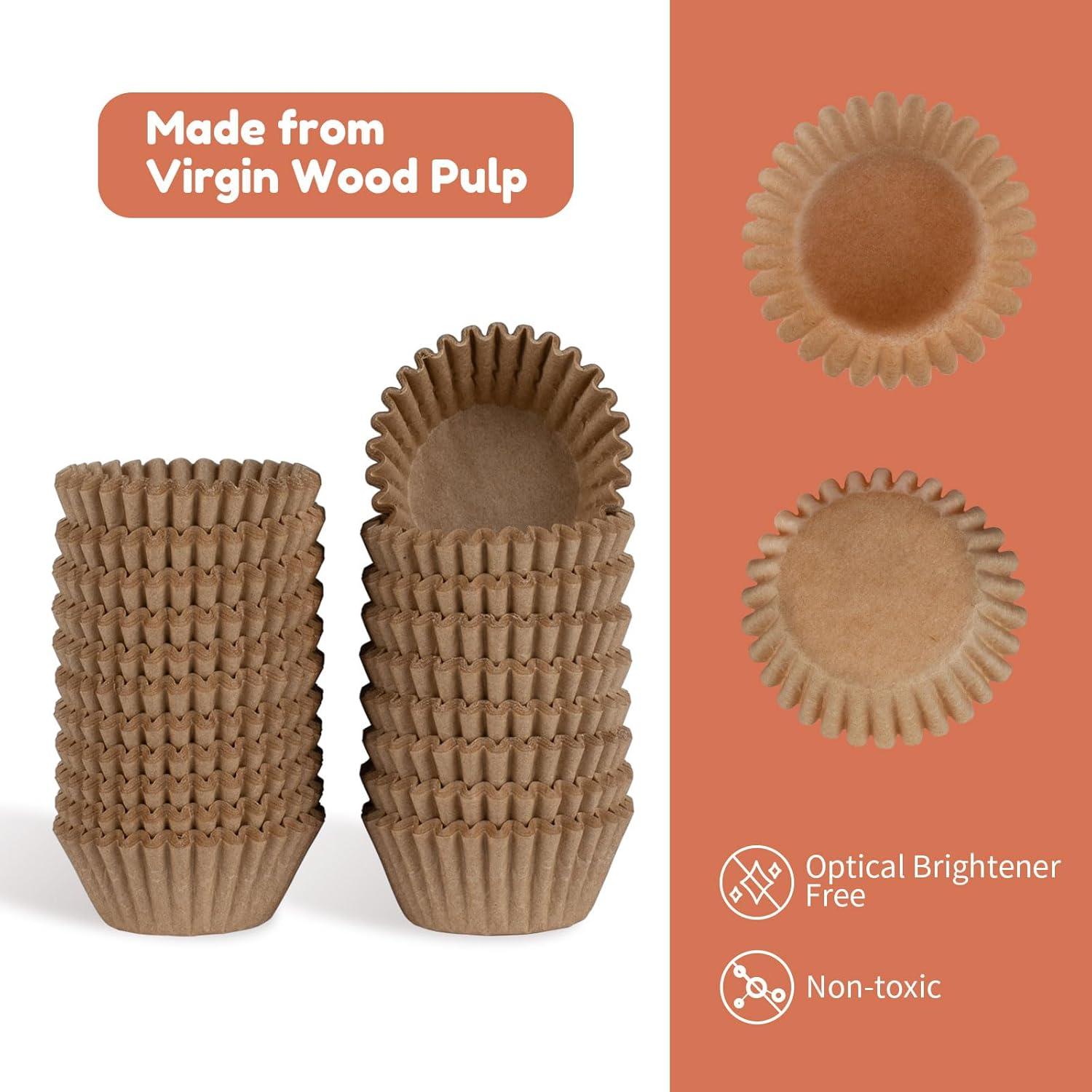 500 Forros de Papel para Cupcakes Mini Parmedu Naturales