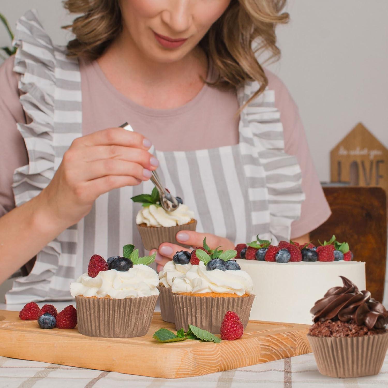 500 Forros de Papel para Cupcakes Mini Parmedu Naturales