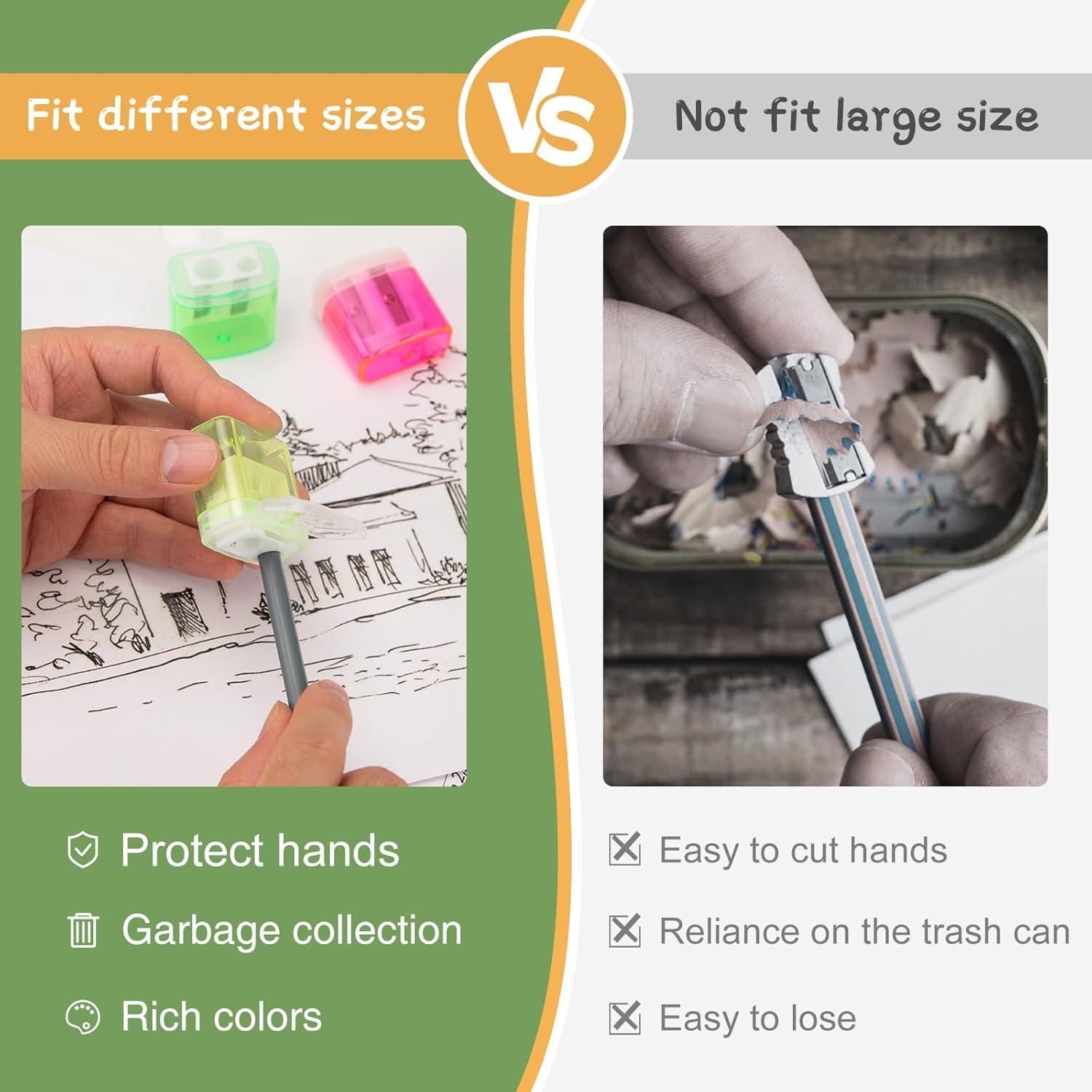 6 Sacapuntas Manuales JEFURE Doble Agujero Multicolor