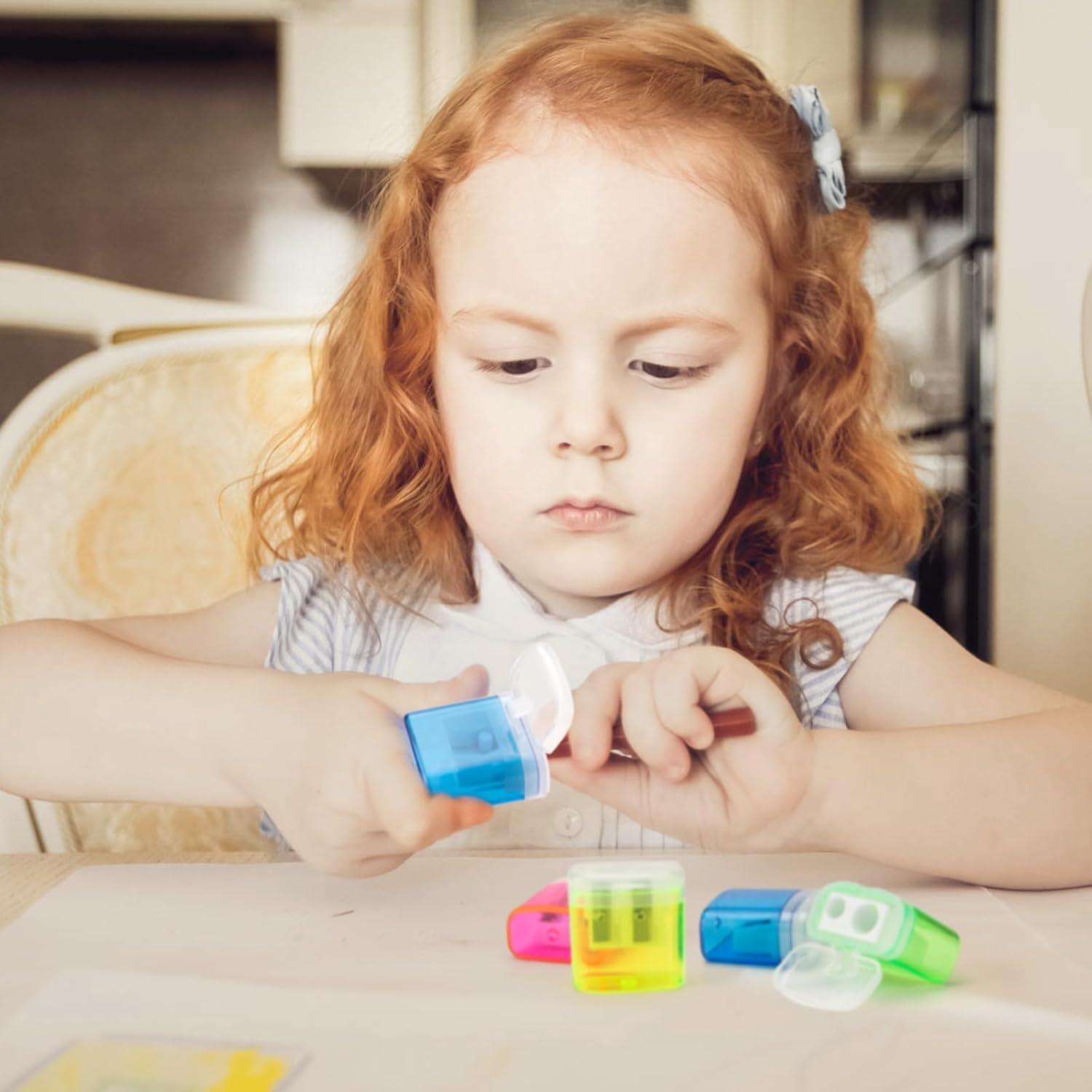 6 Sacapuntas Manuales JEFURE Doble Agujero Multicolor