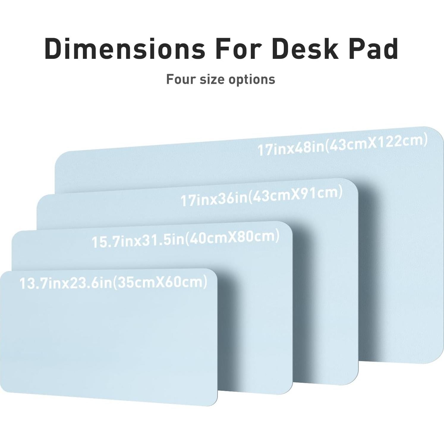 Alfombrilla de Escritorio Aothia de Cuero PU 60x35 cm Azul Bebé