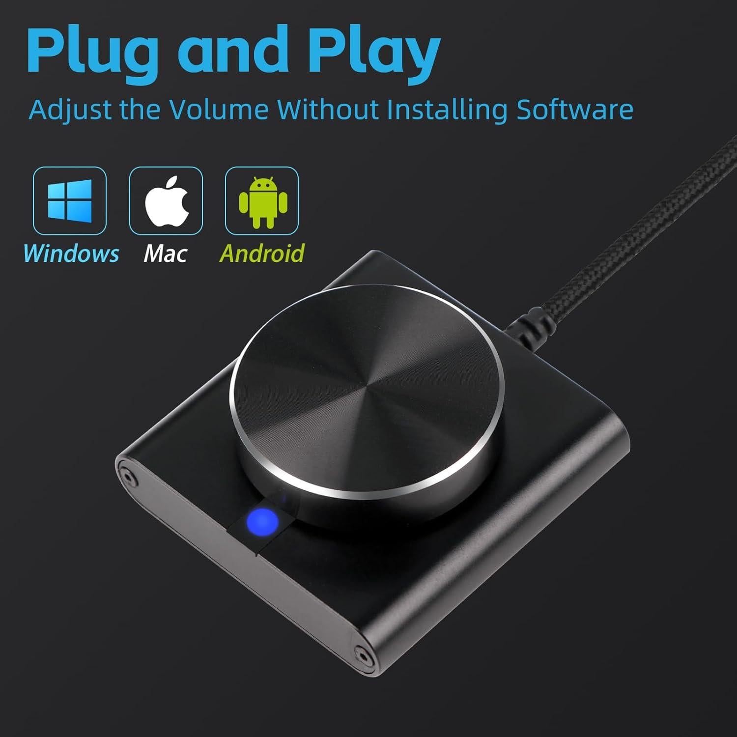 Controlador de Volumen USB Metálico para PC y Mac