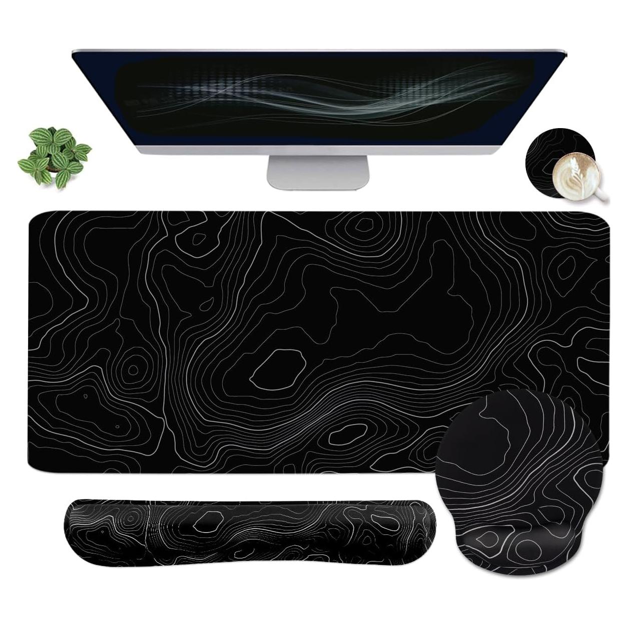 Juego de Alfombrillas de Escritorio 4-en-1 Yunoble Ergonómico